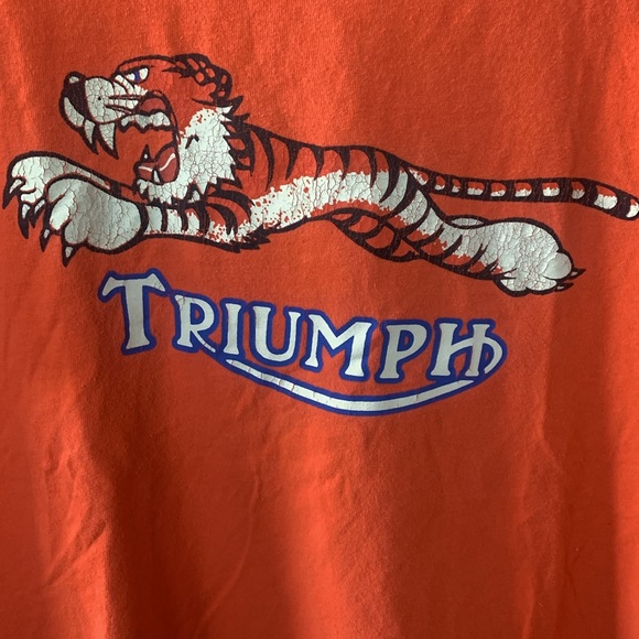 Triumph Metro Racing Orange Men's T-Shirt - Picture 4 of 11